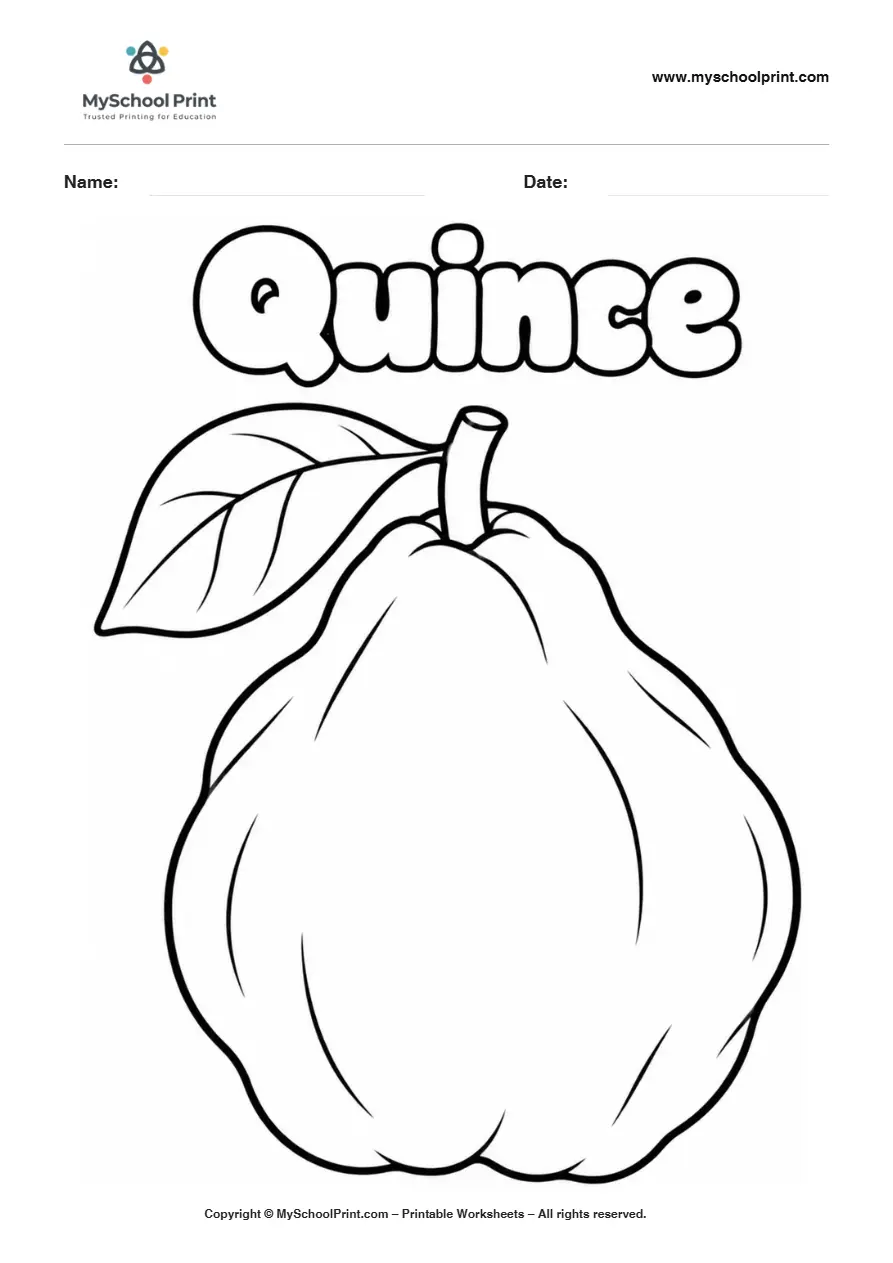 Worksheets Quince fruit coloring page for kids