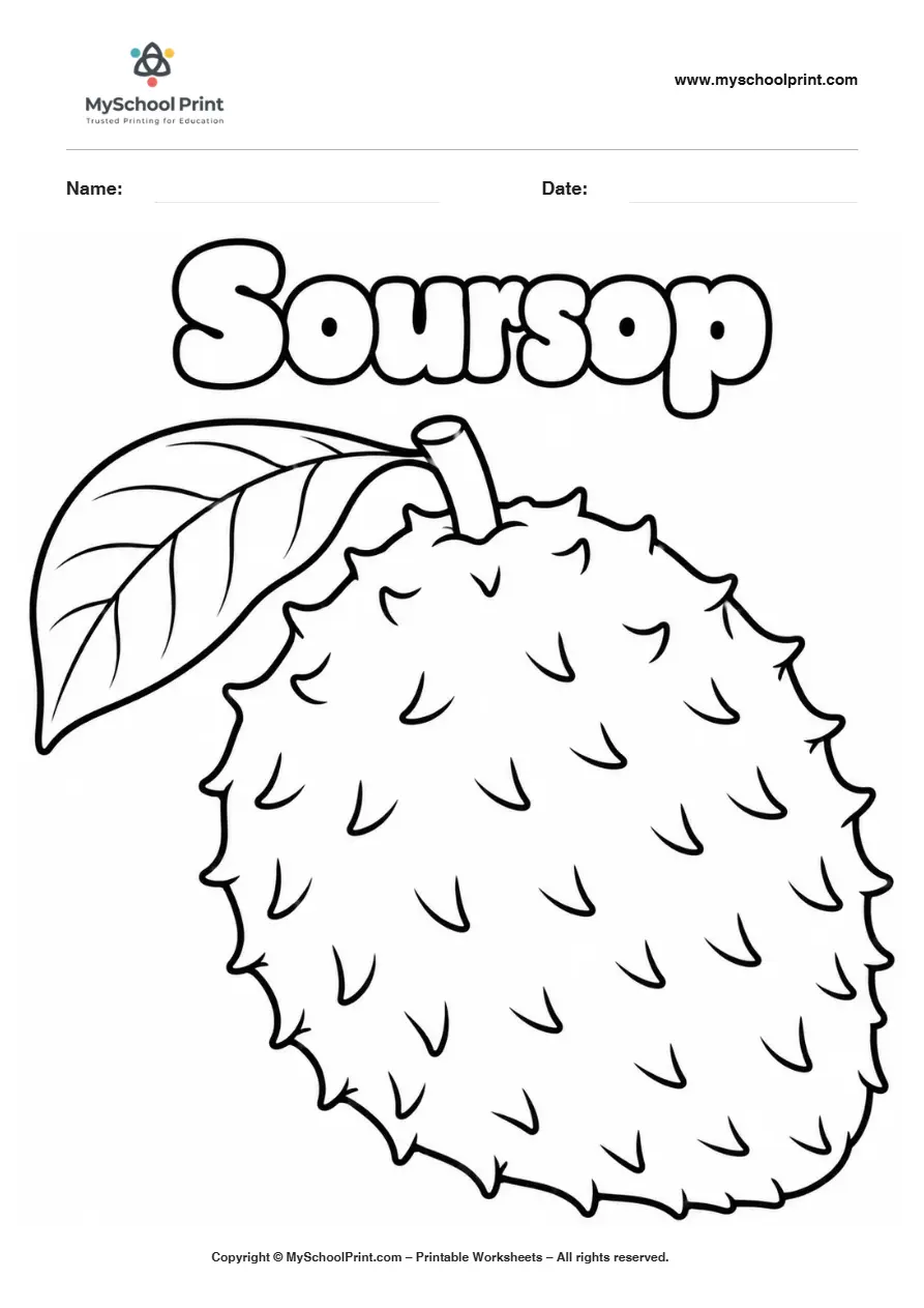 Worksheets Soursop fruit coloring page for kids