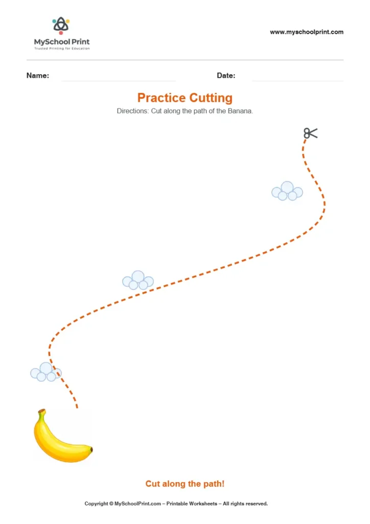 Scissor activity worksheet 02 for kids