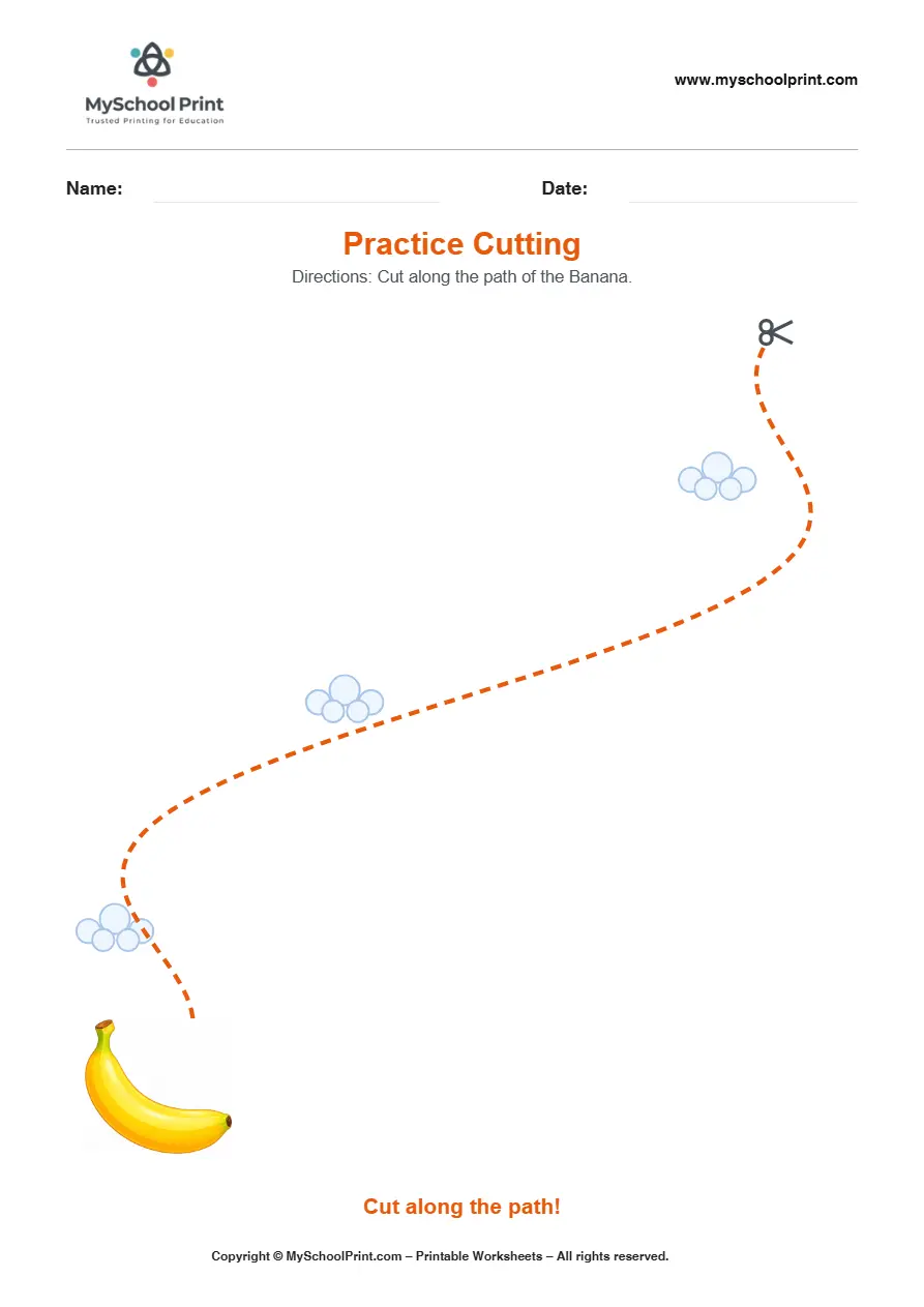 Scissor activity worksheet 02 for kids