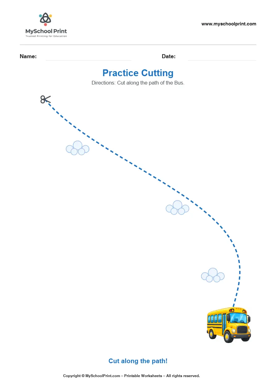 Scissor activity worksheet 03 for kids
