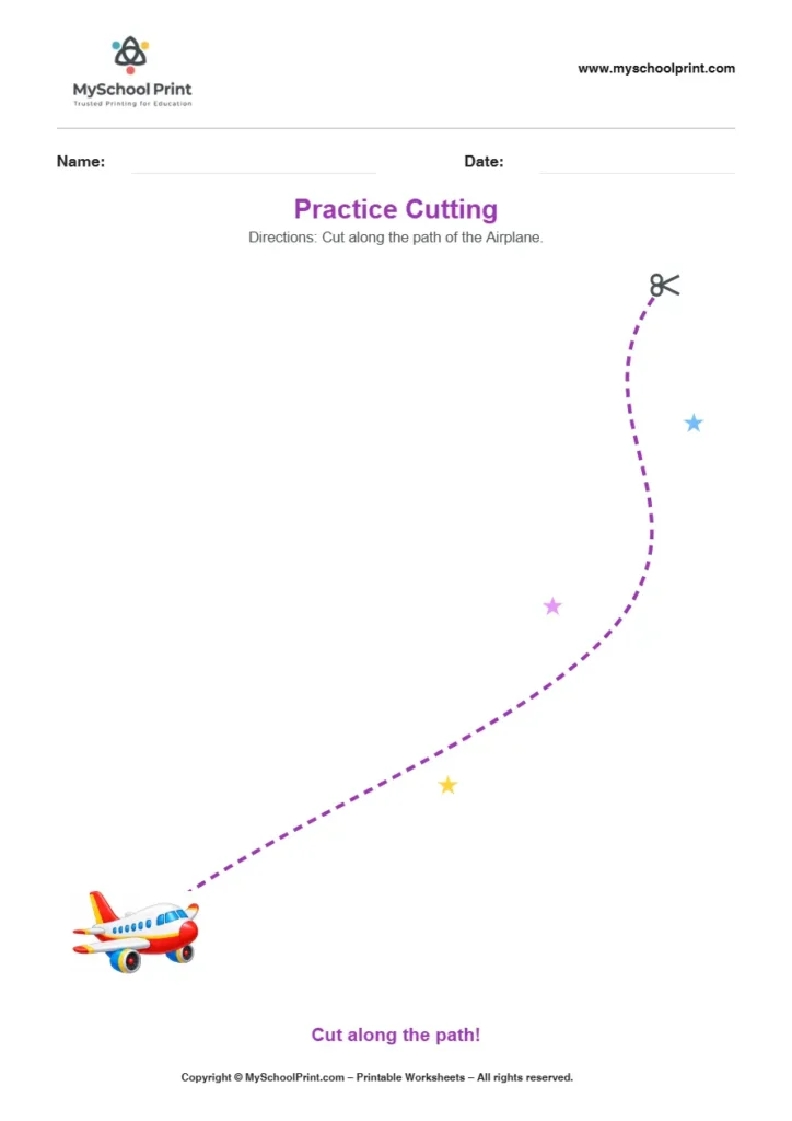 Scissor activity worksheet 04 for kids