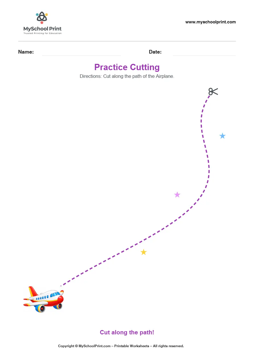 Scissor activity worksheet 04 for kids