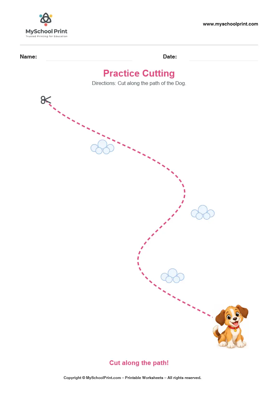 Scissor activity worksheet 05 for kids