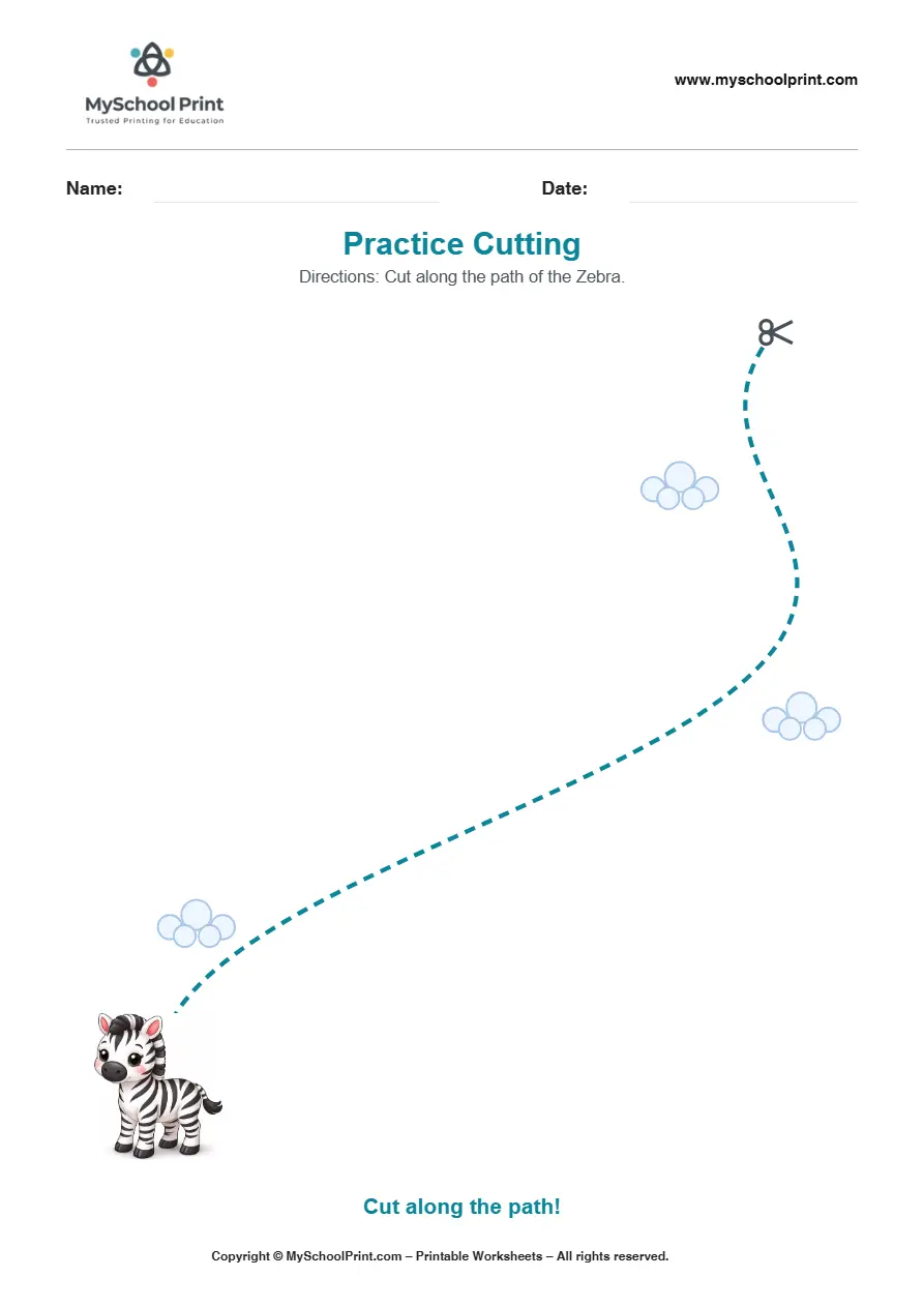 Scissor activity worksheet 06 for kids