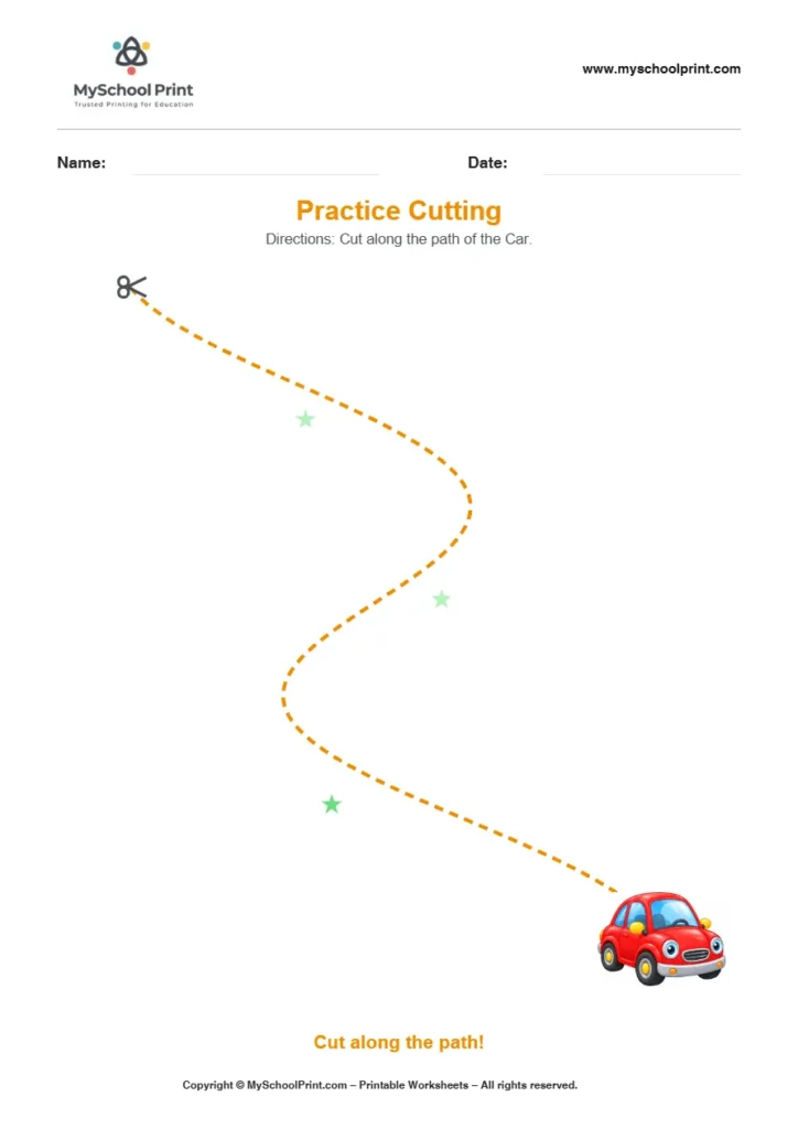 Scissor activity worksheet 07 for kids