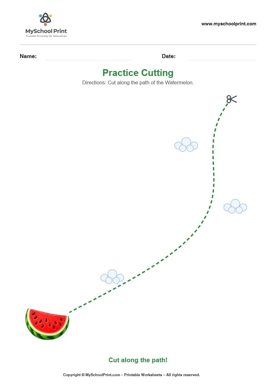 Scissor activity worksheet 08 for kids