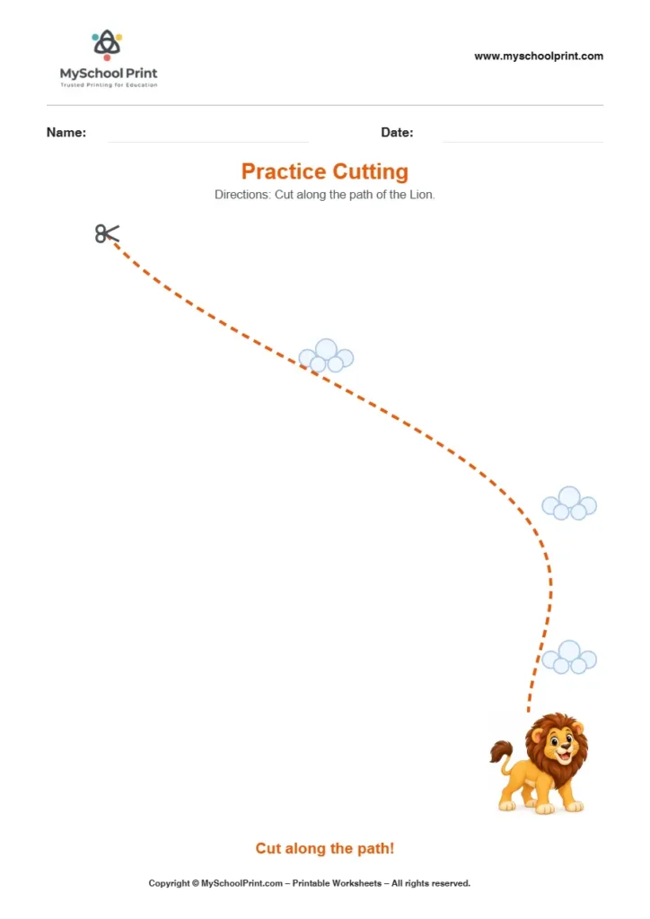 Scissor activity worksheet 09 for kids