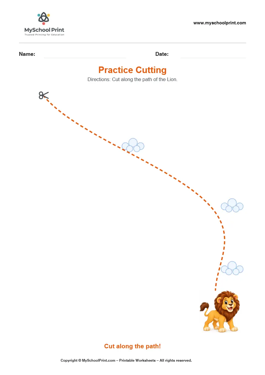 Scissor activity worksheet 09 for kids