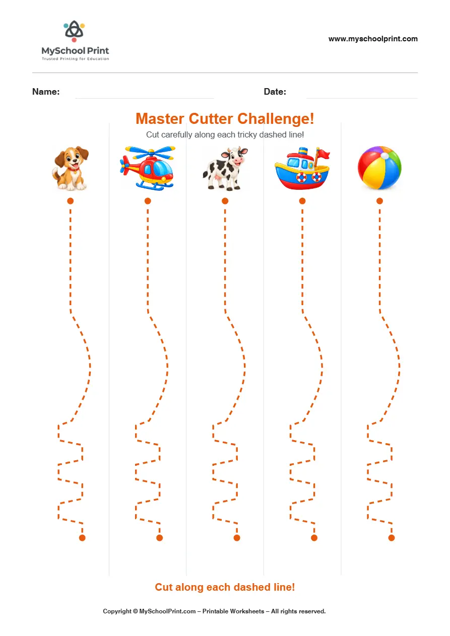 Scissor activity worksheet 101 for kids