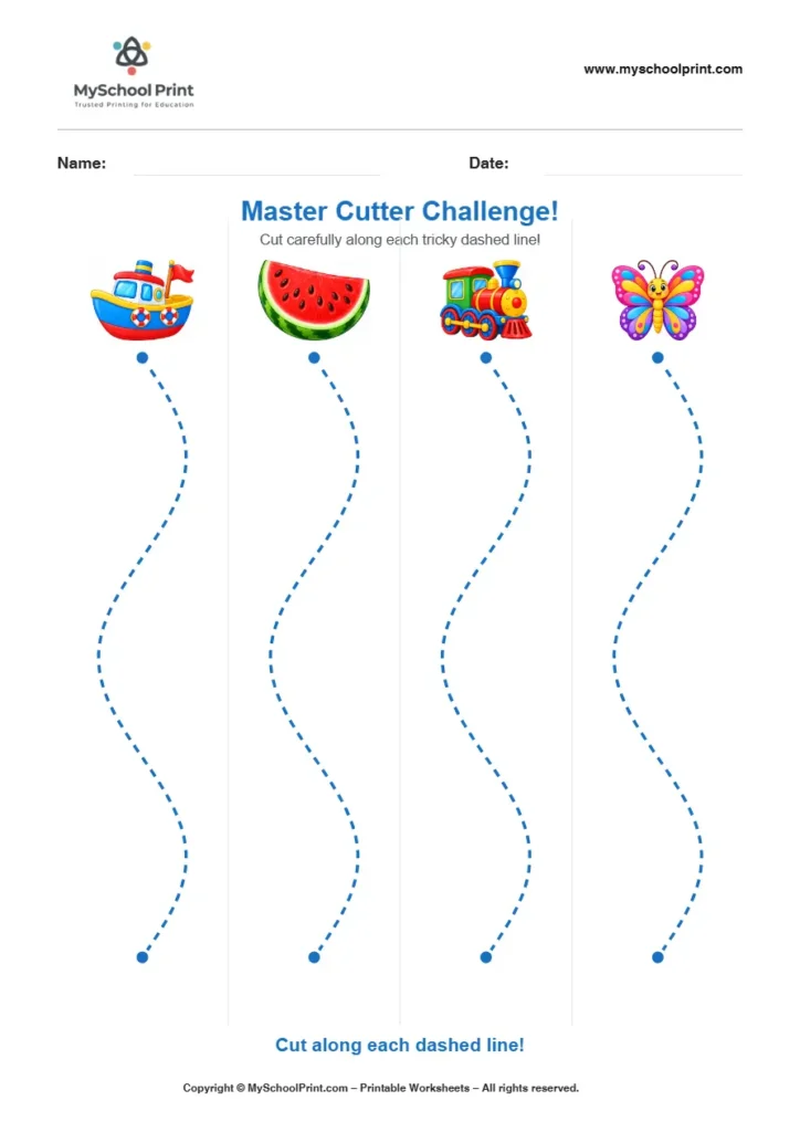Scissor activity worksheet 102 for kids