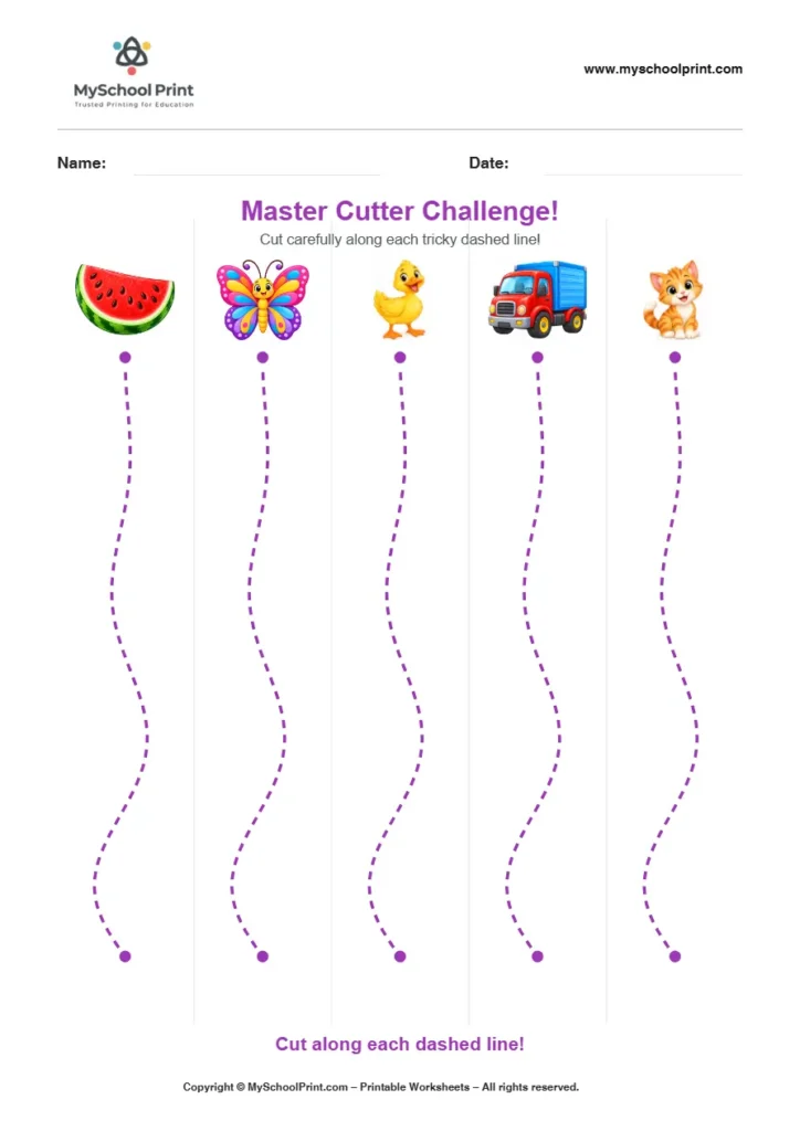 Scissor activity worksheet 103 for kids