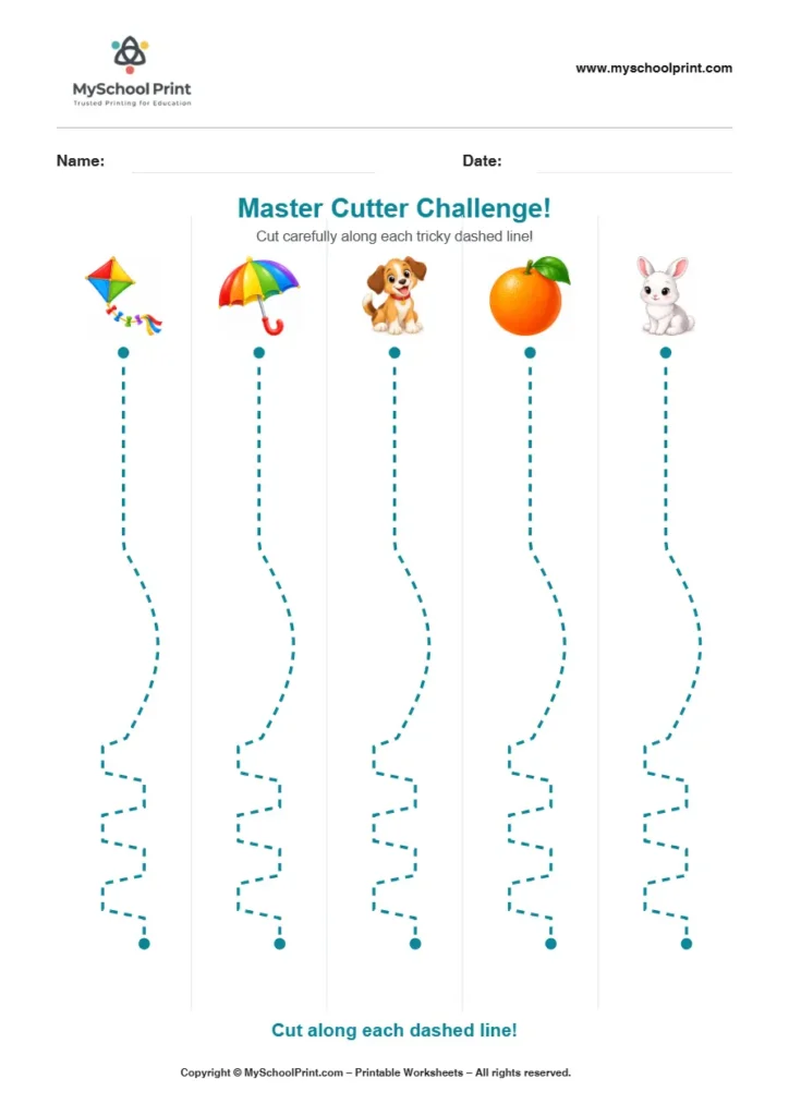 Scissor activity worksheet 105 for kids