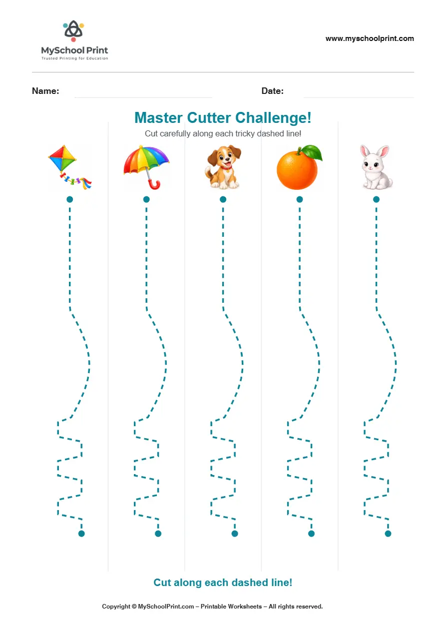 Scissor activity worksheet 105 for kids