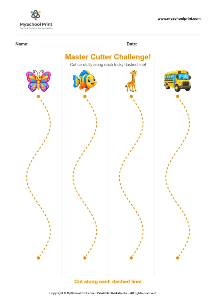 Scissor activity worksheet 106 for kids