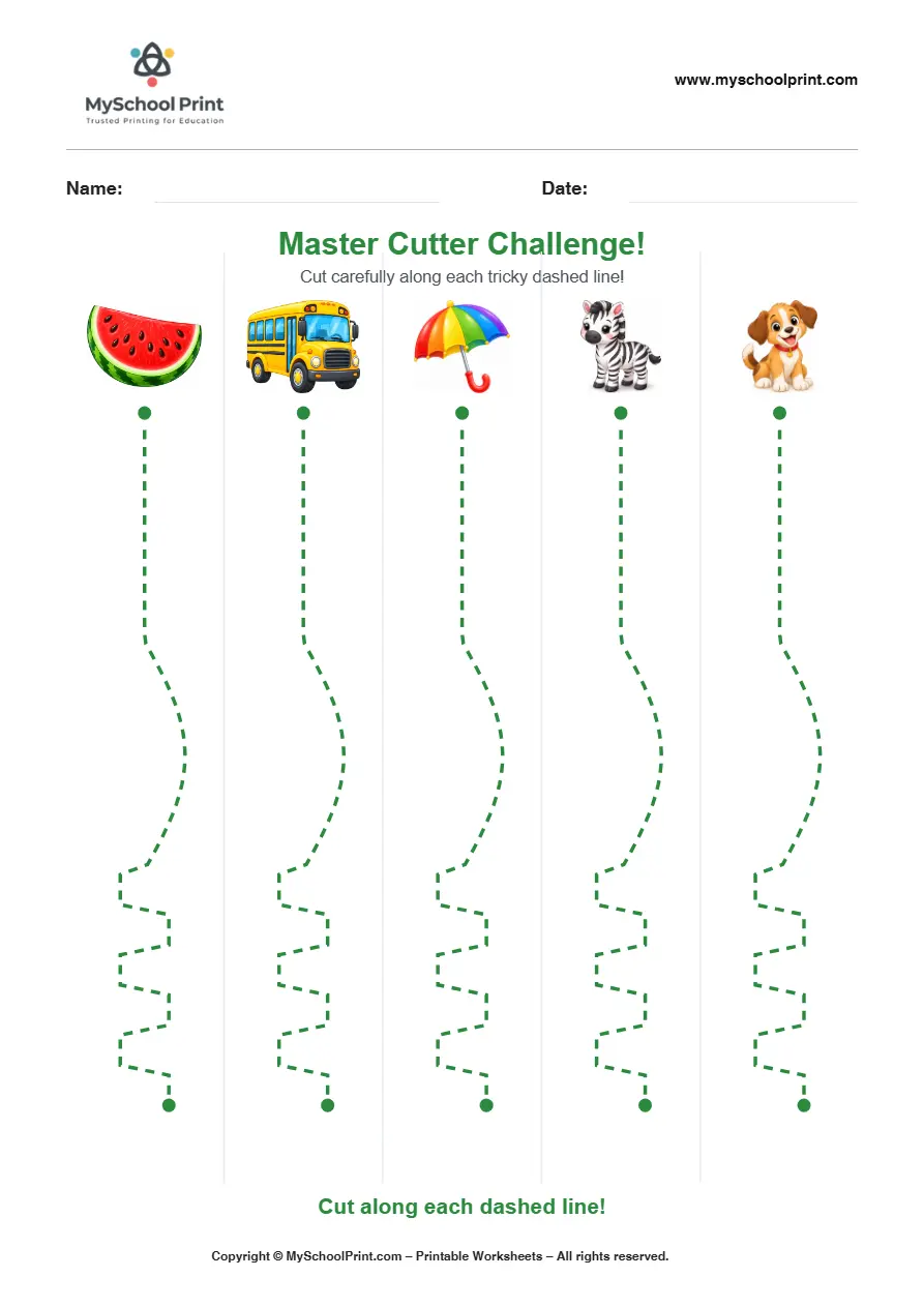 Scissor activity worksheet 108 for kids