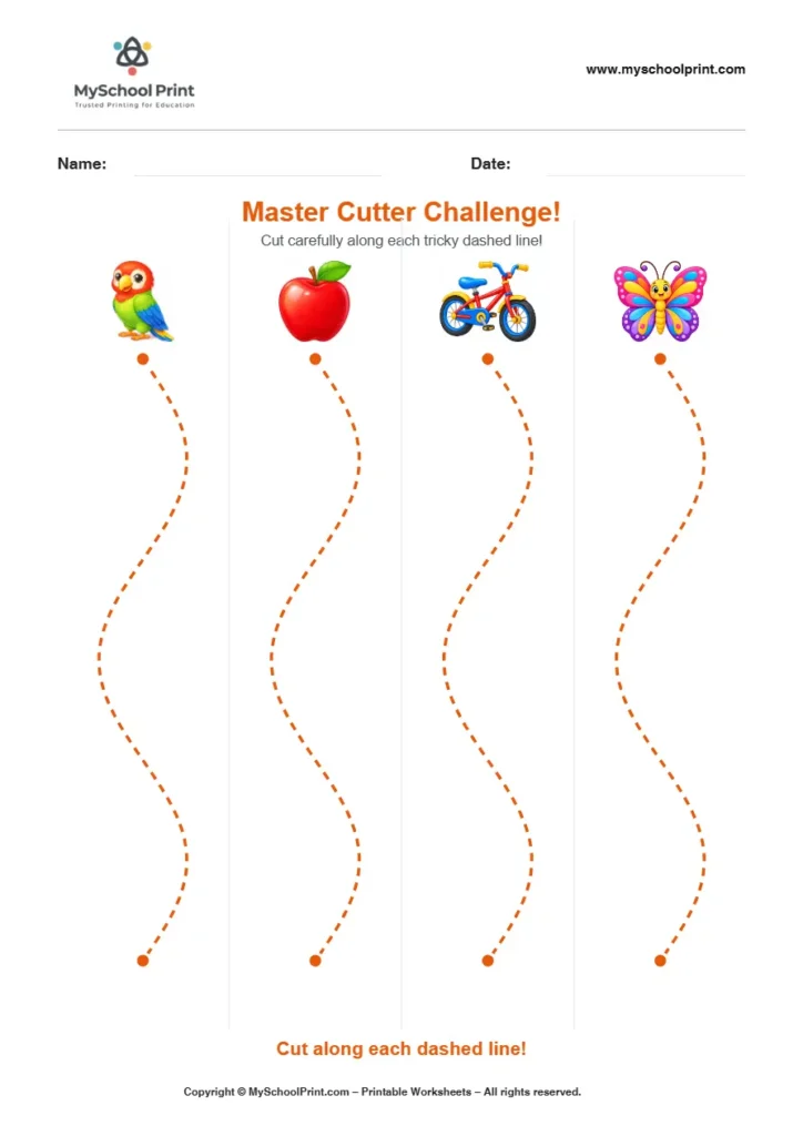 Scissor activity worksheet 109 for kids