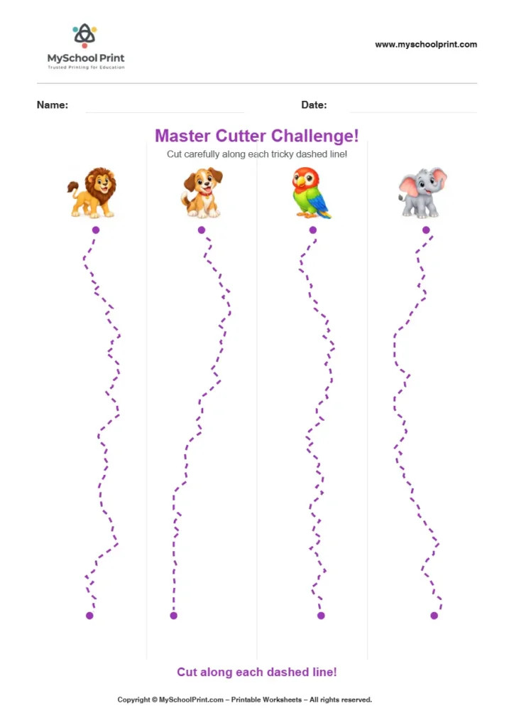 Scissor activity worksheet 111 for kids