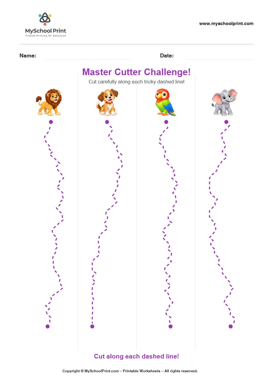 Scissor activity worksheet 111 for kids