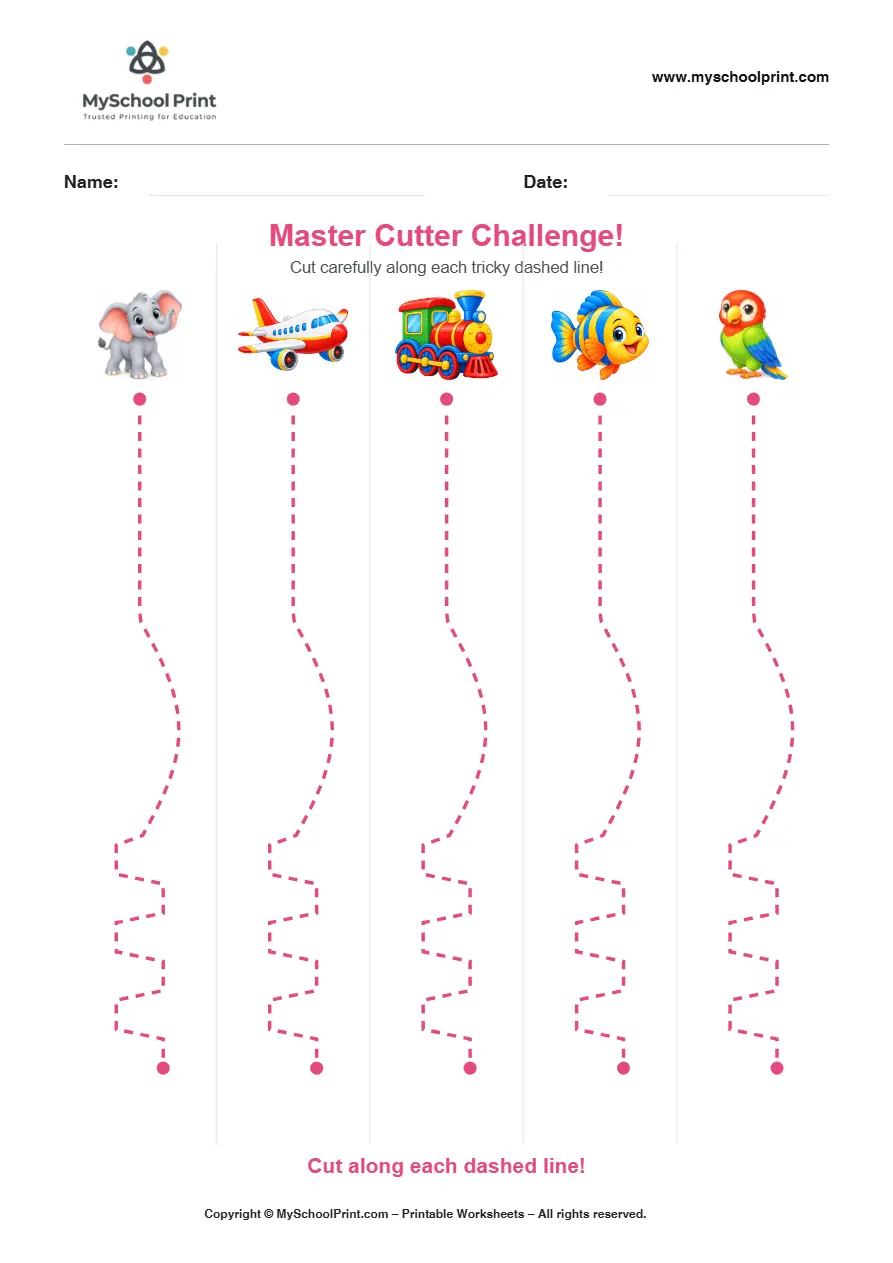Scissor activity worksheet 112 for kids