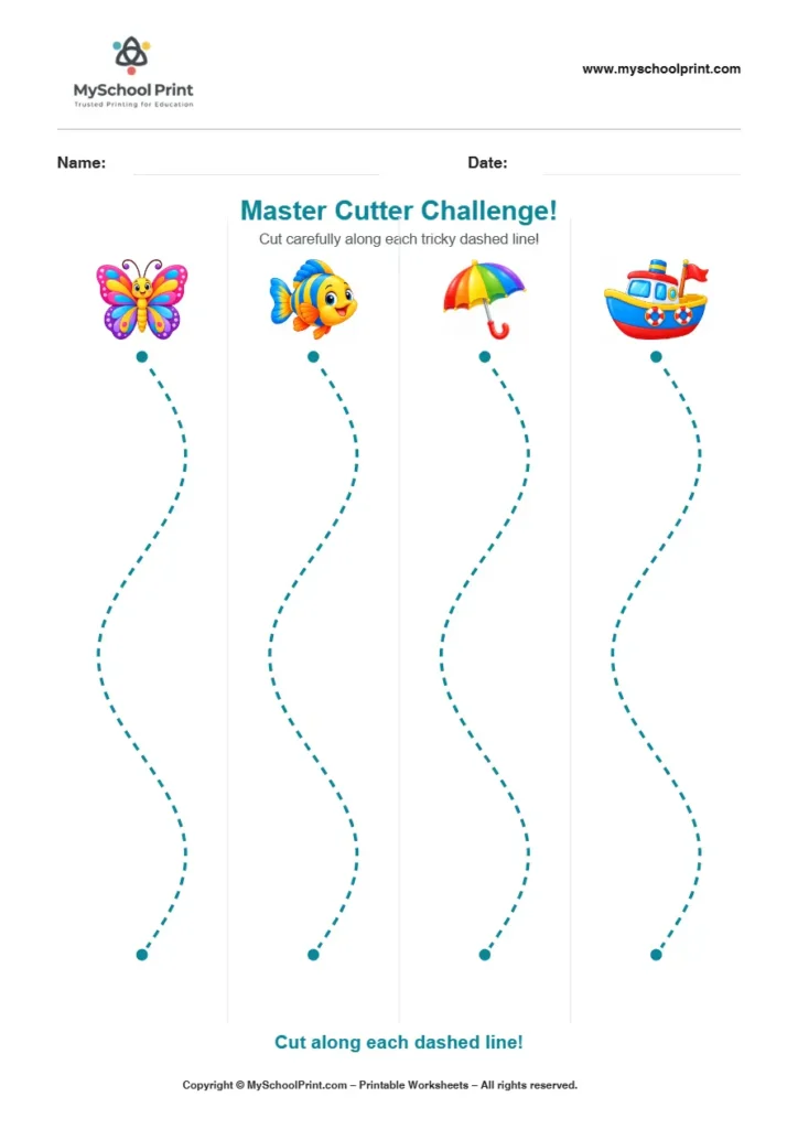 Scissor activity worksheet 113 for kids