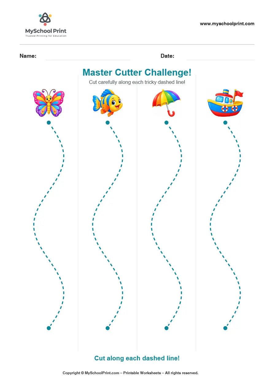 Scissor activity worksheet 113 for kids
