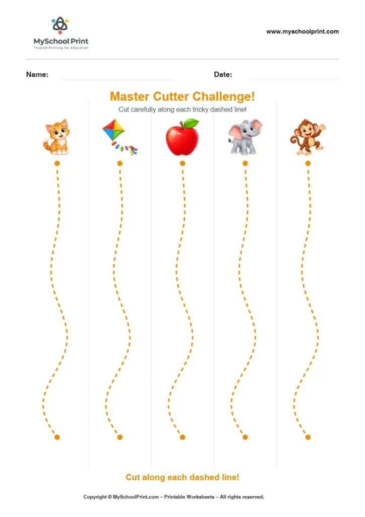 Scissor activity worksheet 114 for kids