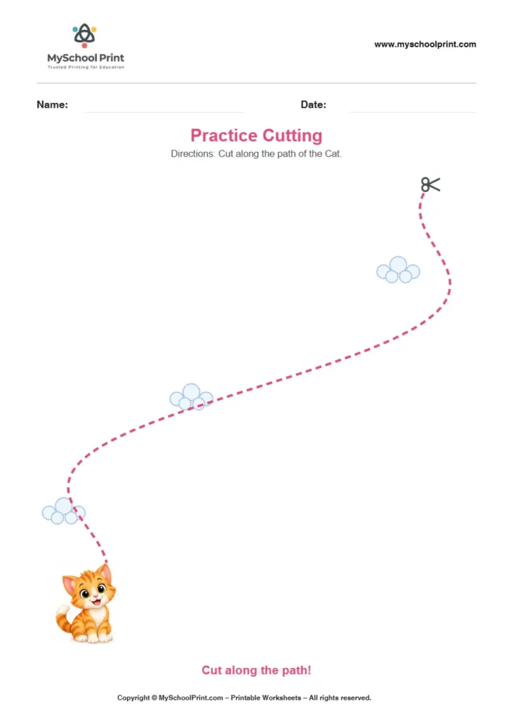 Scissor activity worksheet 12 for kids