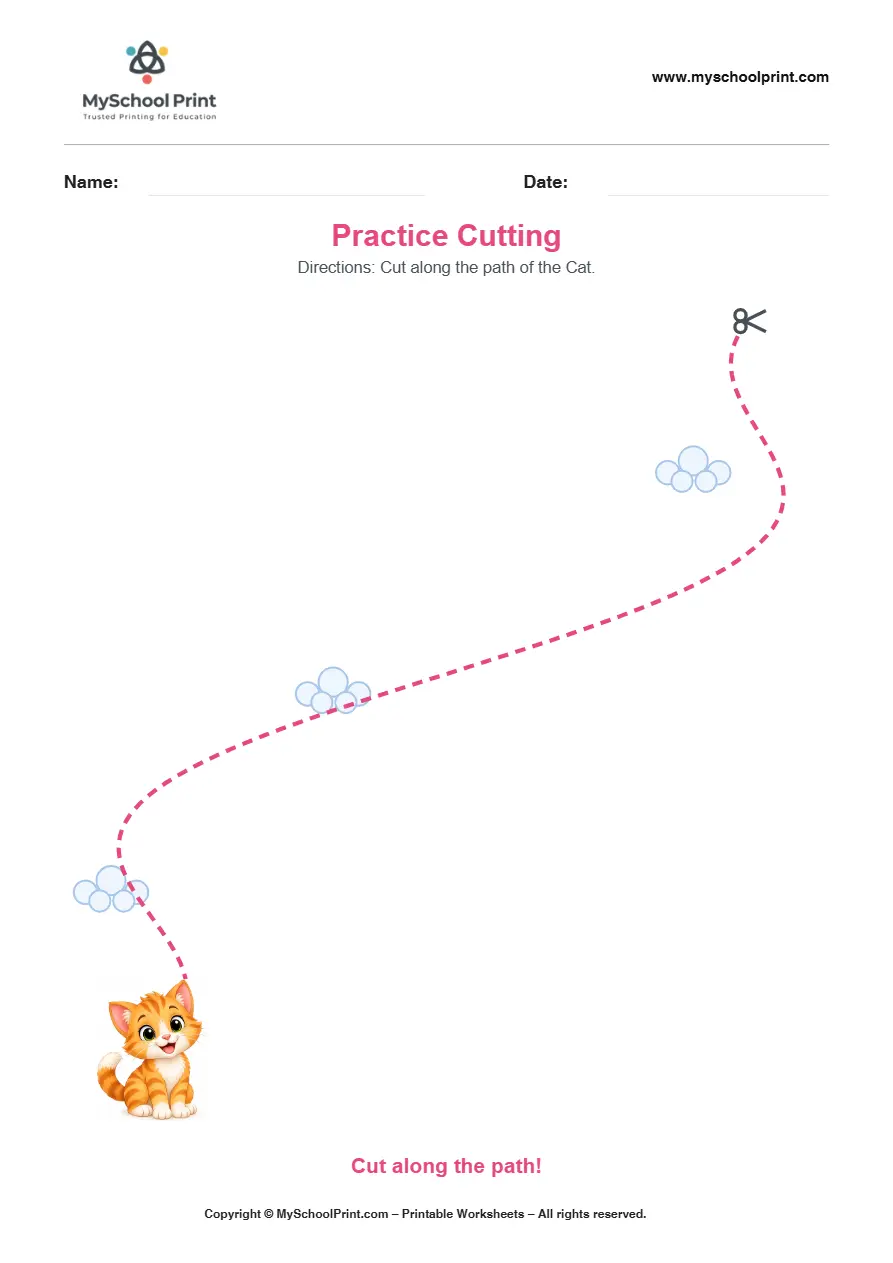 Scissor activity worksheet 12 for kids