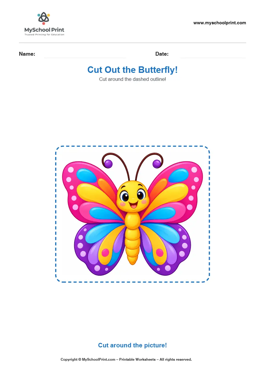 Scissor activity worksheet 123 for kids