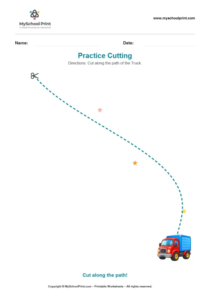 Scissor activity worksheet 13 for kids