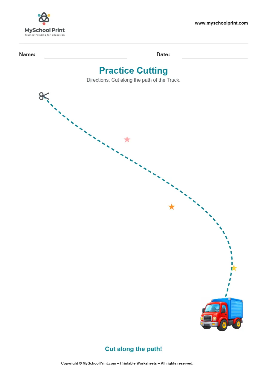 Scissor activity worksheet 13 for kids