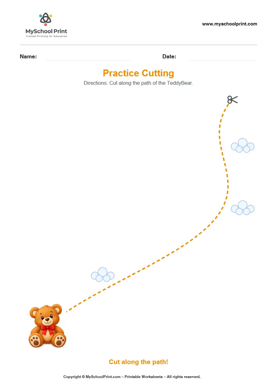 Scissor activity worksheet 14 for kids