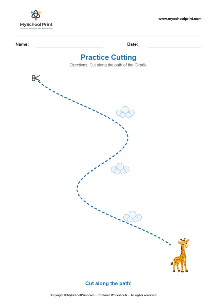 Scissor activity worksheet 17 for kids
