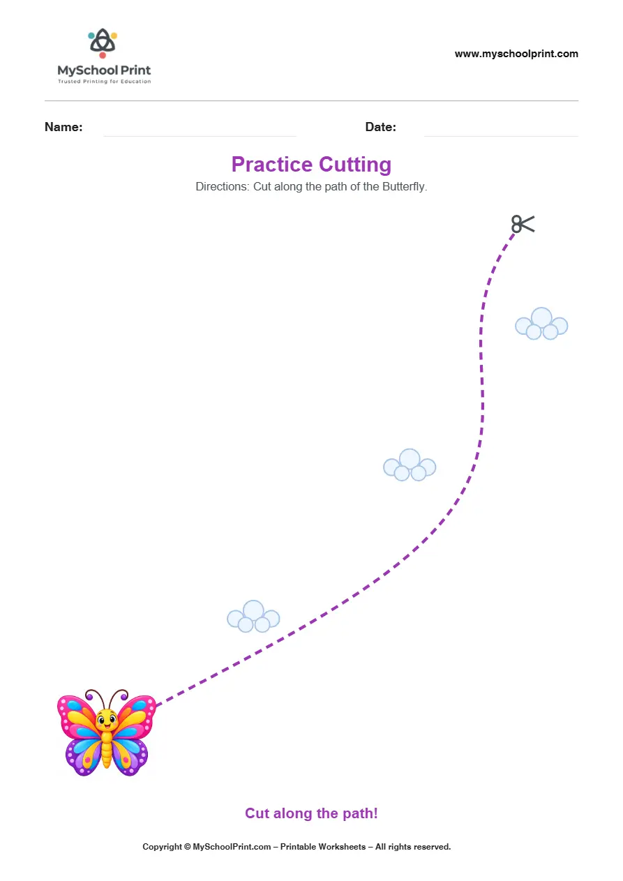 Scissor activity worksheet 18 for kids