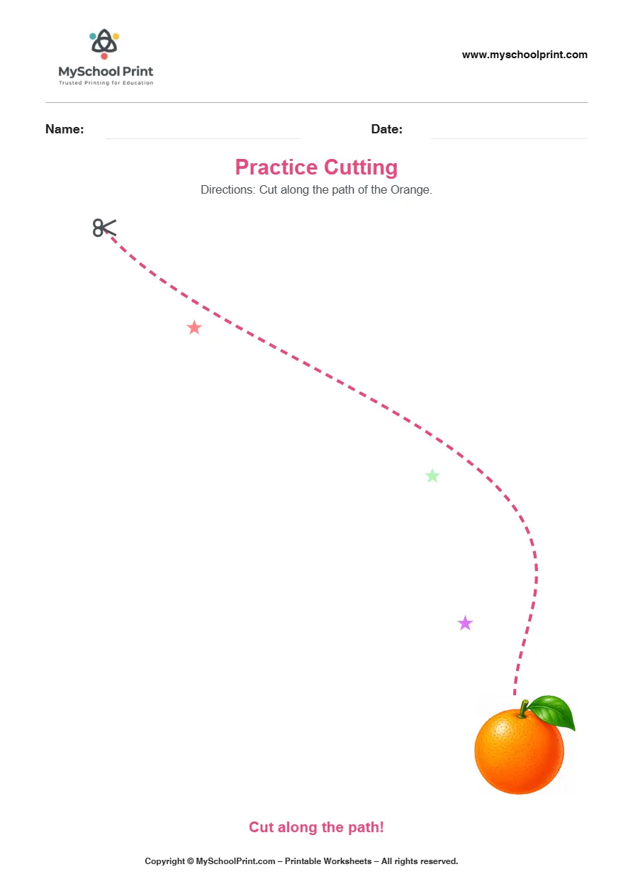 Scissor activity worksheet 19 for kids
