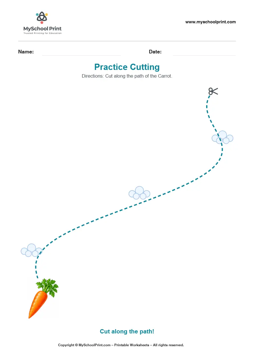 Scissor activity worksheet 20 for kids