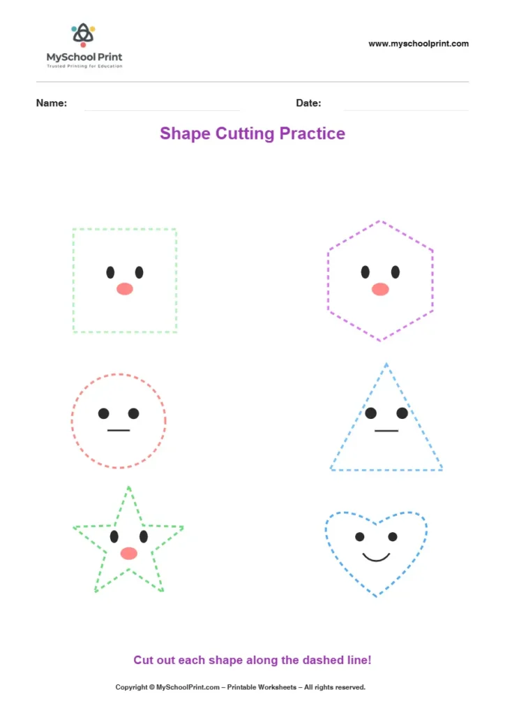 Scissor activity worksheet 30 for kids