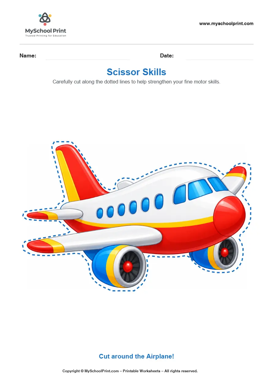 Scissor activity worksheet 35 for kids