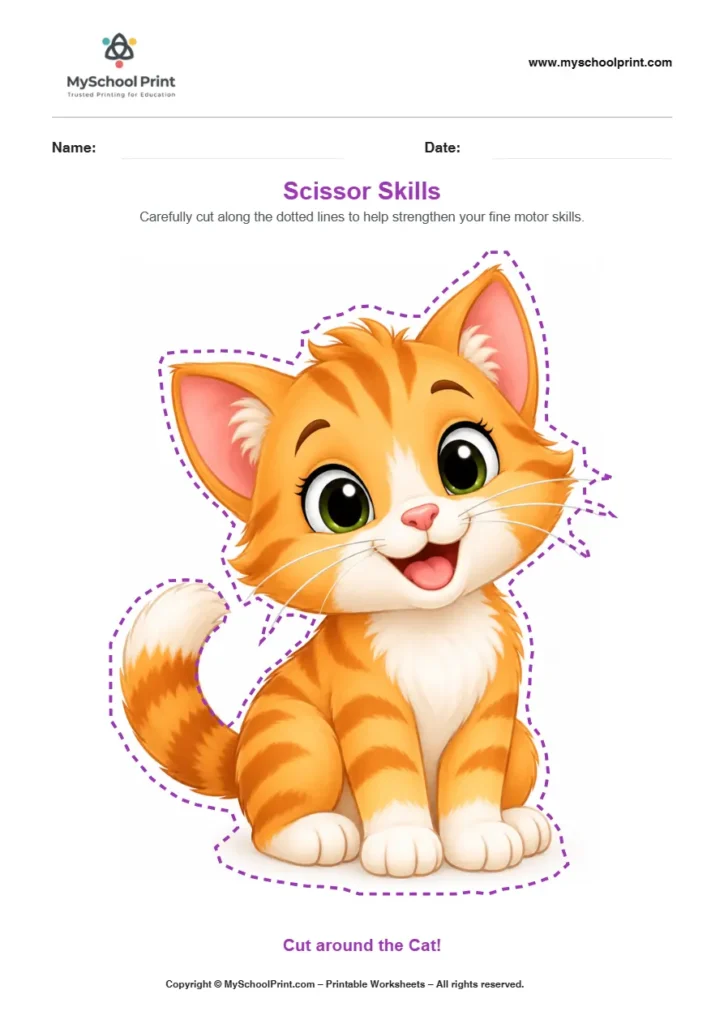 Scissor activity worksheet 36 for kids
