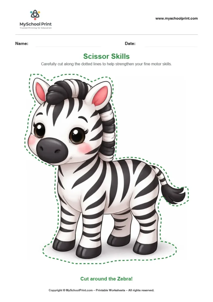 Scissor activity worksheet 40 for kids