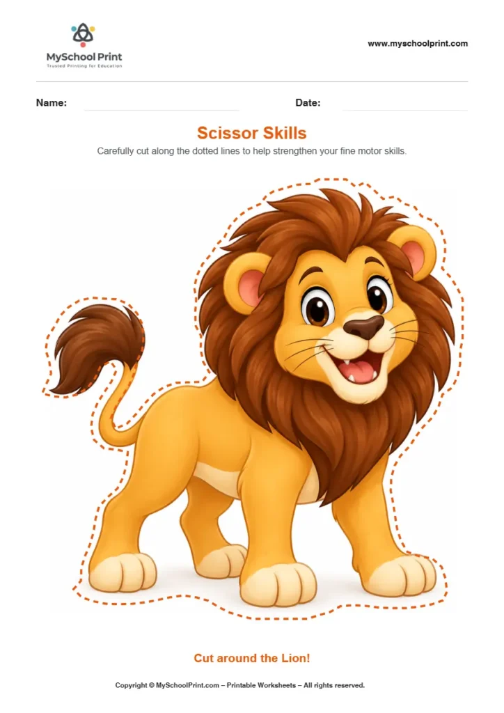 Scissor activity worksheet 41 for kids