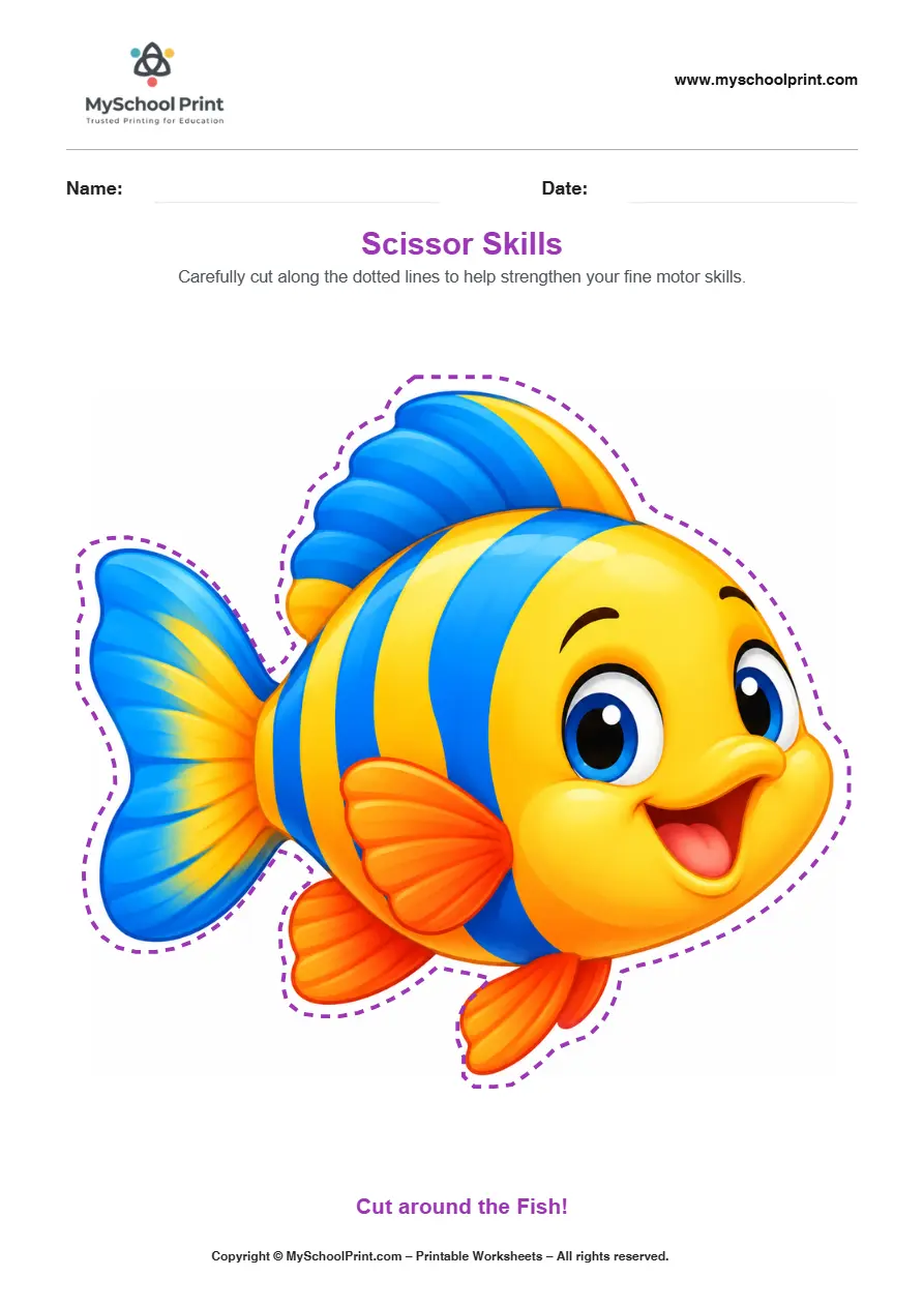 Scissor activity worksheet 43 for kids