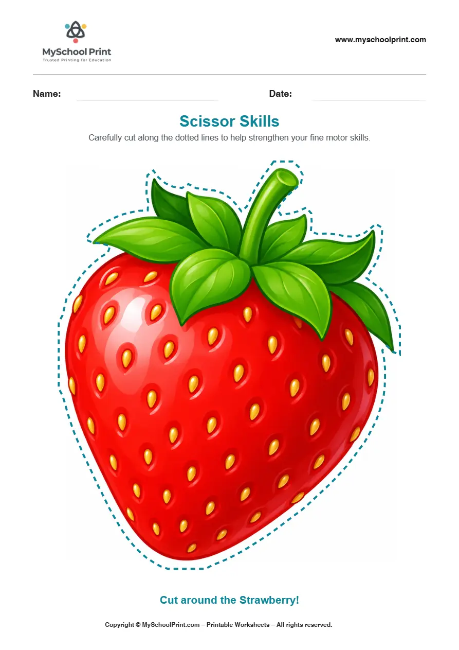 Scissor activity worksheet 45 for kids