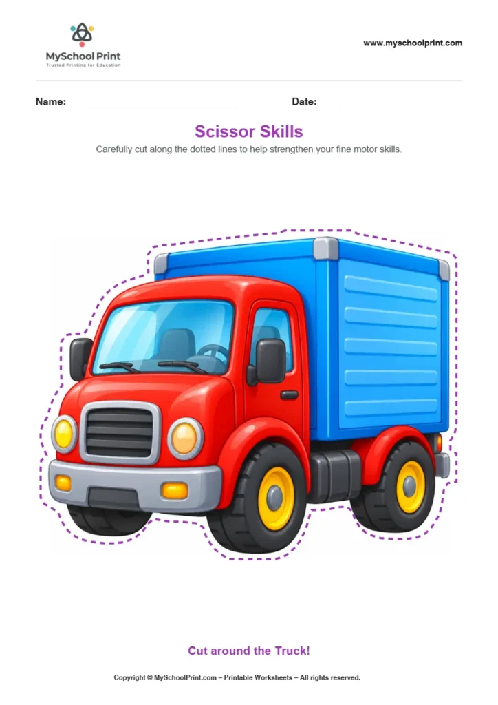 Scissor activity worksheet 50 for kids
