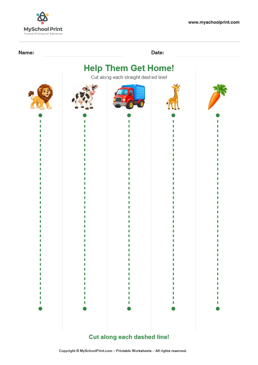 Scissor activity worksheet 51 for kids