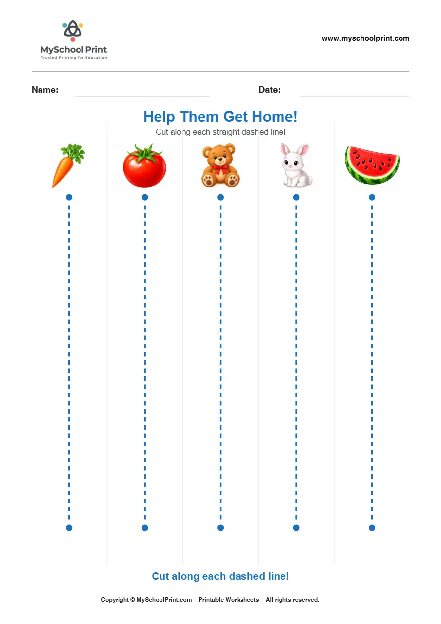 Scissor activity worksheet 52 for kids