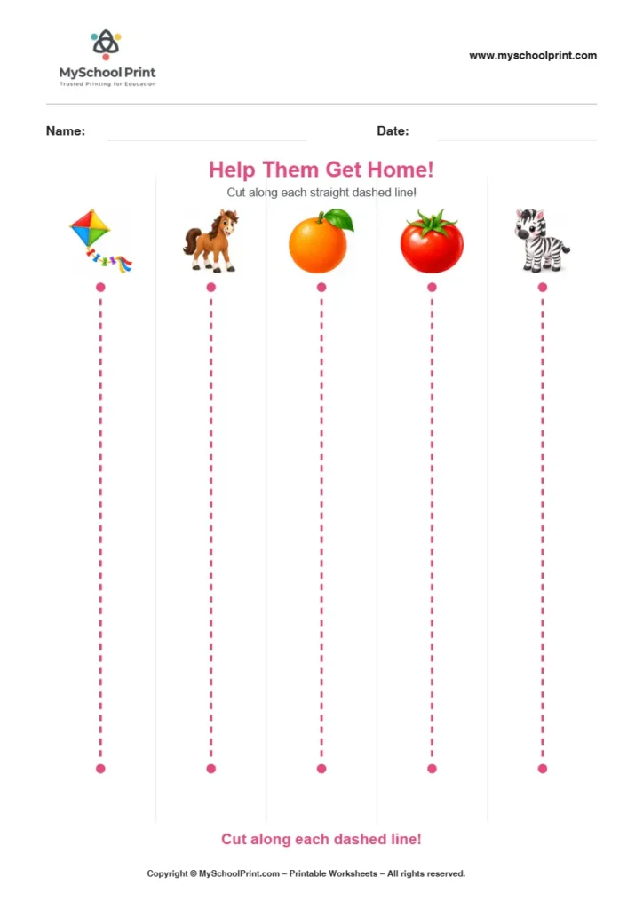 Scissor activity worksheet 54 for kids