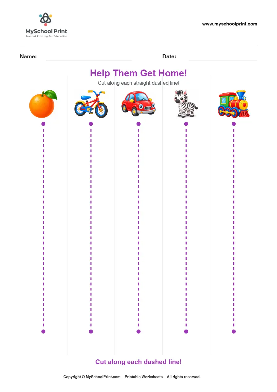 Scissor activity worksheet 57 for kids