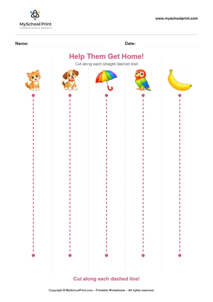 Scissor activity worksheet 58 for kids